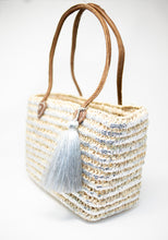 Load image into Gallery viewer, Silver Straw Handbag
